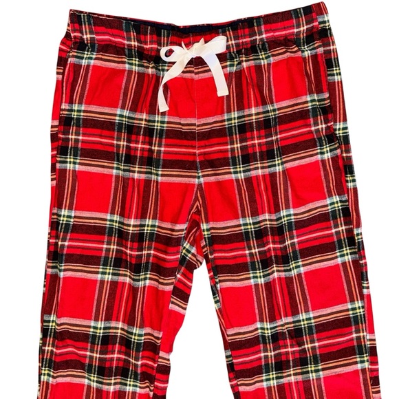 Lands' End Flannel Pajama Set Pants Top Cotton Soft Red Plaid PJs Ladies XL - Picture 5 of 10